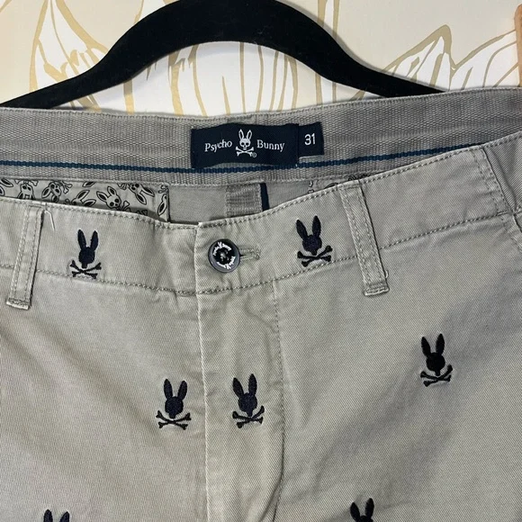 Psycho Bunny Embroidered Bunny Skull Men’s Shorts - Size 31 - Picture 3 of 5
